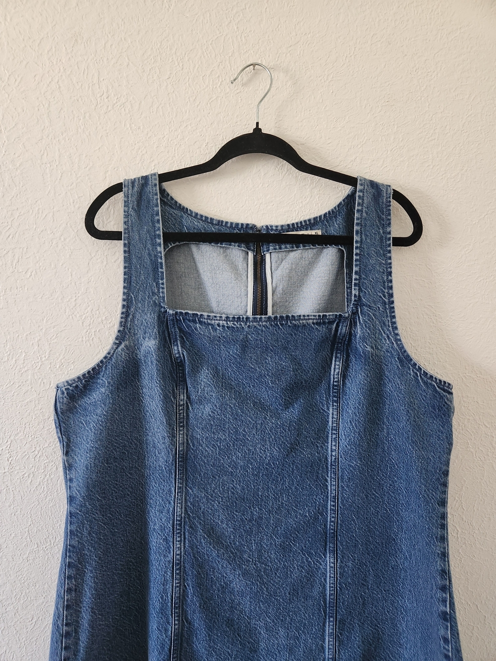 Abercrombie & Fitch Denim Square-Neck A-Line Mini Dress - Light Blue - Picture 5 of 12